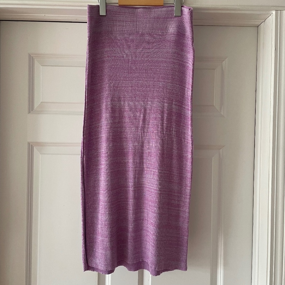 Free People Golden Hour Midi Skirt Heathered Purple Size Large